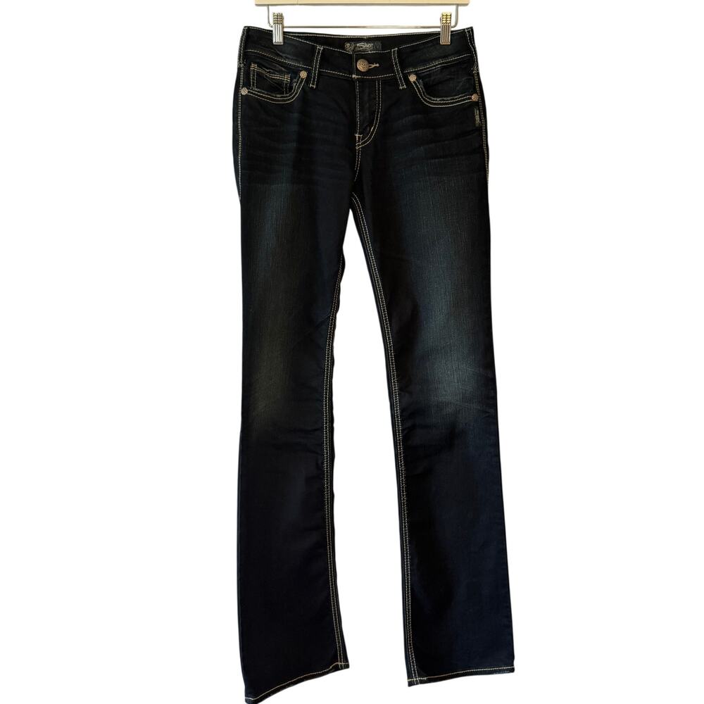 Silver Jeans Co Suki Mid Slim Bootcut Jeans W29 L35 Dark Wash Indigo